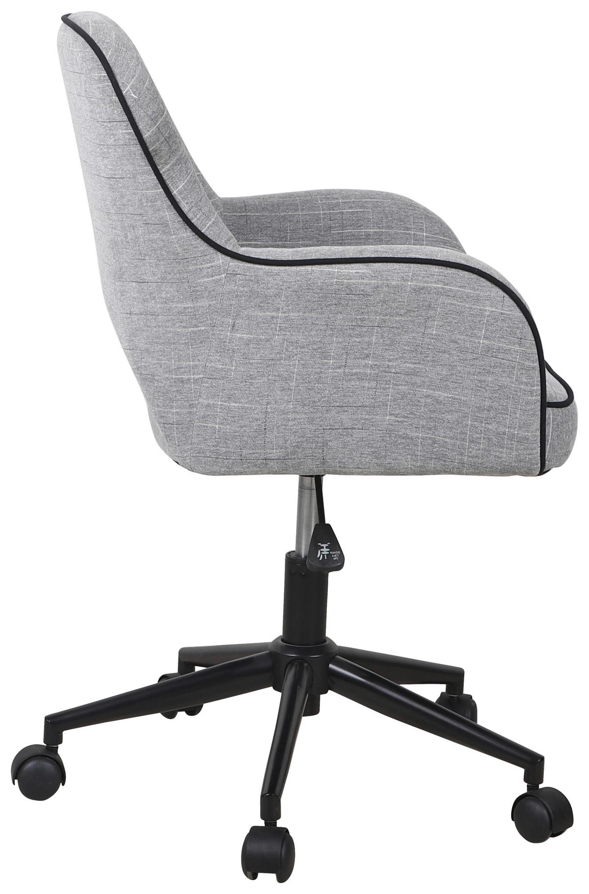 DREHSTUHL  in Flachgewebe Grau, Schwarz  - Schwarz/Grau, Modern, Kunststoff/Textil (59/81,5-89/58cm) - MID.YOU