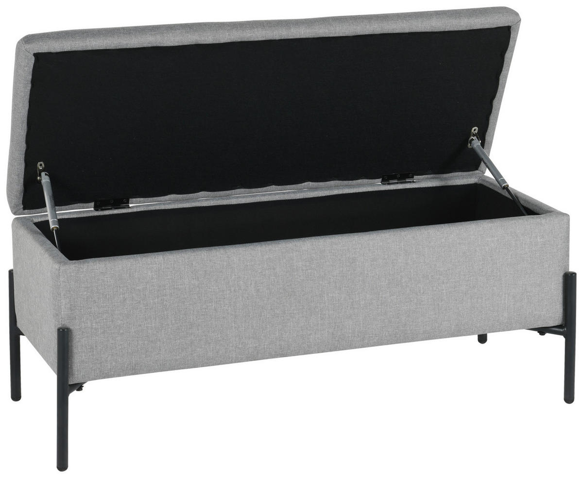 GARDEROBENBANK  in 95/41.5/37 cm  - Hellgrau/Schwarz, Design, Textil/Metall (95/41.5/37cm) - MID.YOU