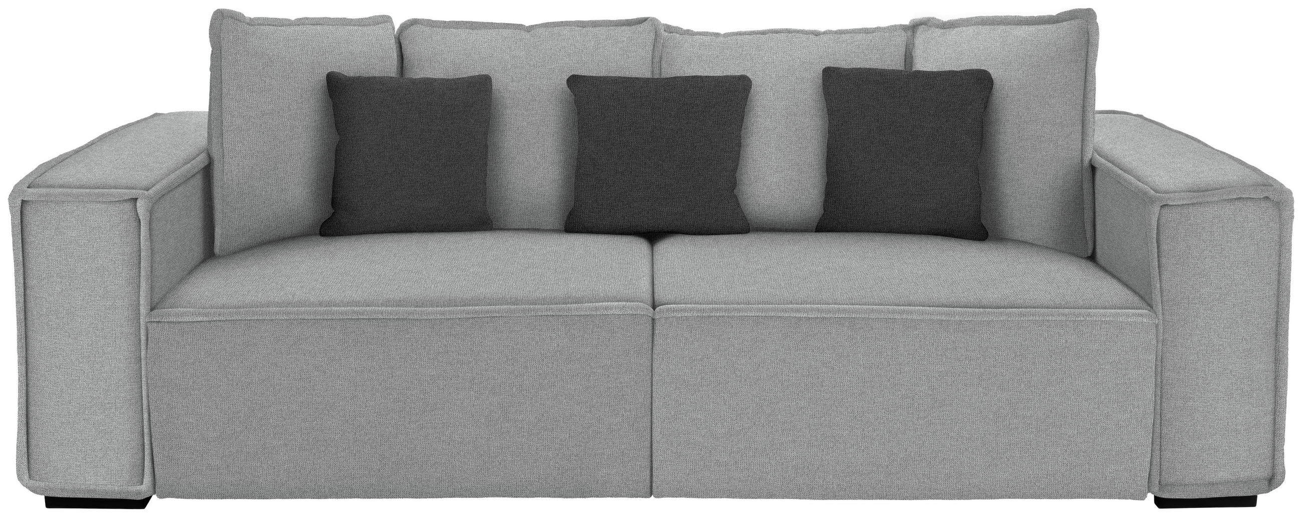 BIGSOFA Hellgrau, Dunkelgrau  - Dunkelgrau/Hellgrau, MODERN, Holz/Textil (244/62/117cm) - MID.YOU