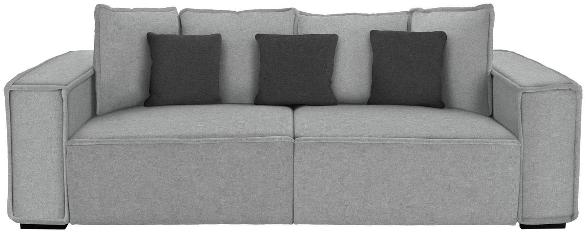 BIGSOFA in Hellgrau, Dunkelgrau  - Dunkelgrau/Hellgrau, Modern, Holz/Textil (244/62/117cm) - MID.YOU