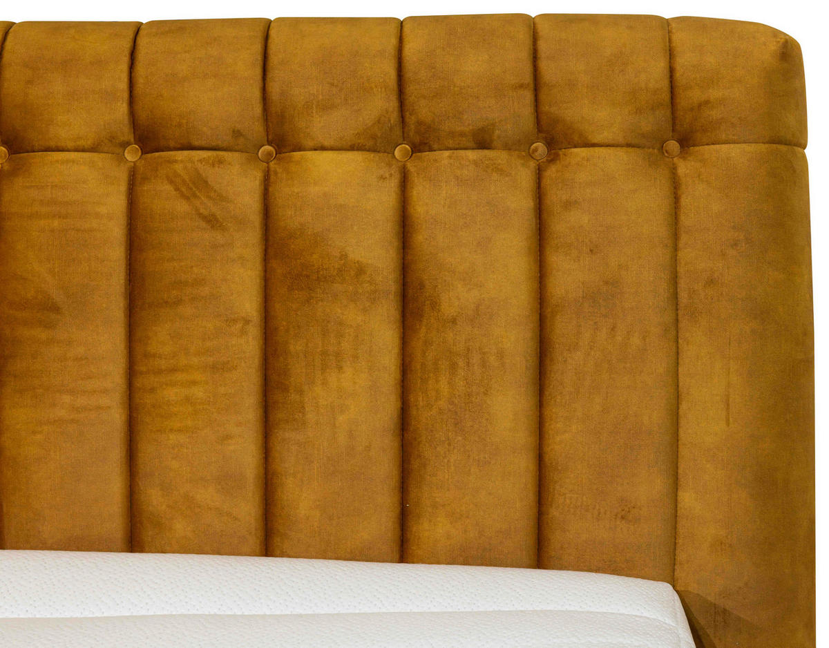 BOXSPRINGBETT 180/200 cm  in Currygelb  - Currygelb, Design, Textil (180/200cm) - Esposa