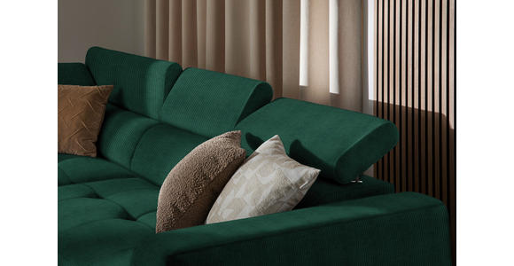 ECKSOFA in Feincord Waldgrün 205/284 cm - Waldgrün/Schwarz, Design, Kunststoff/Textil (205/284cm) - Xora