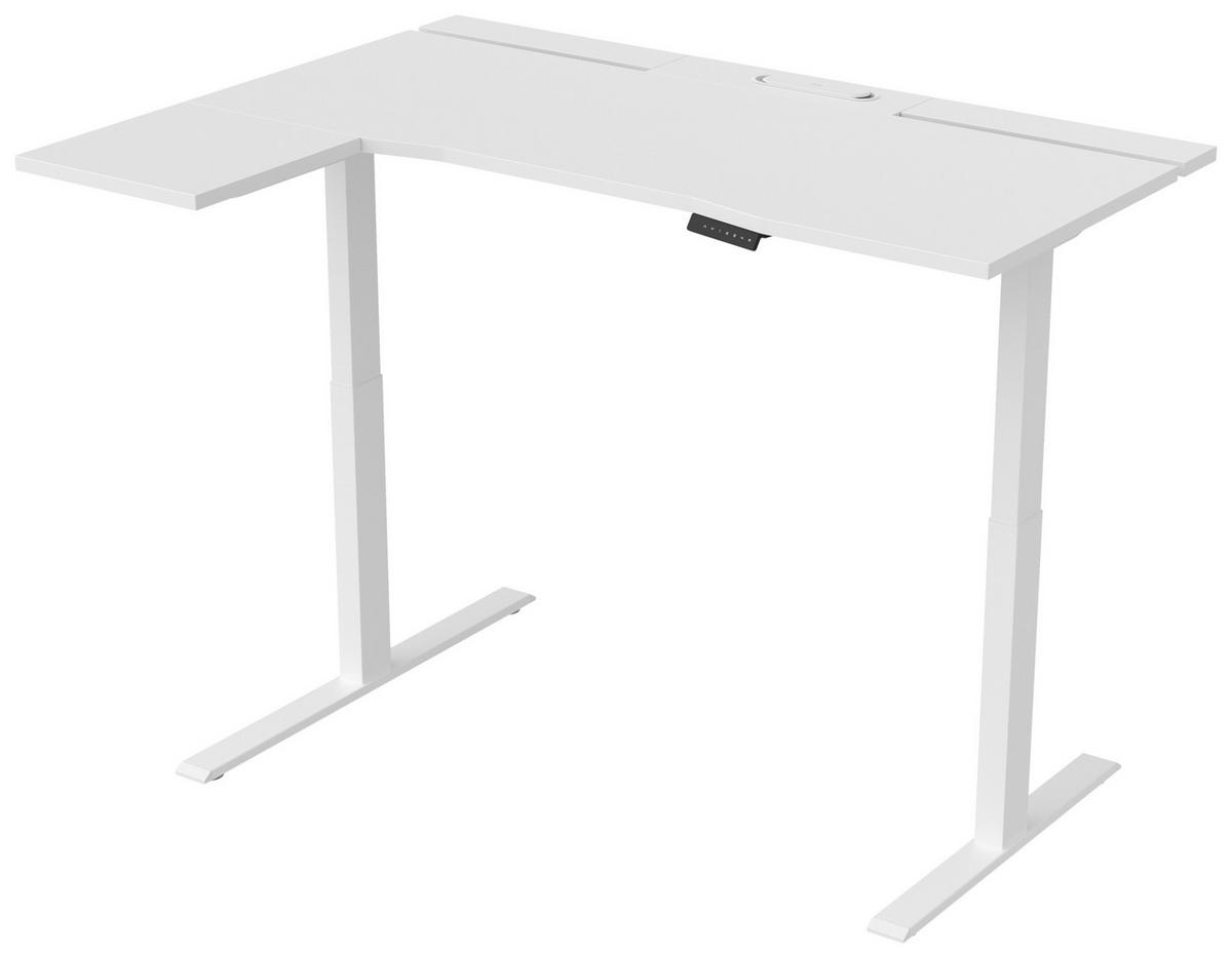 SKRIVBORD 150/76/73-118 cm  i vit  - vit, Design, metall/trämaterial (150/76/73-118cm) - Cantus
