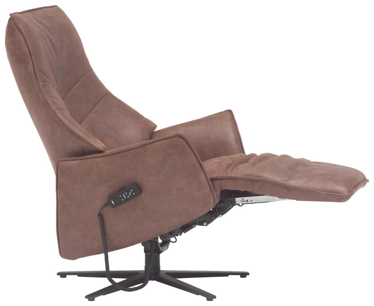 RELAXSESSEL Lederlook Kopfteilverstellung, Fußteilverstellung    - Anthrazit/Braun, Design, Textil/Metall (74/113/84cm) - Himolla