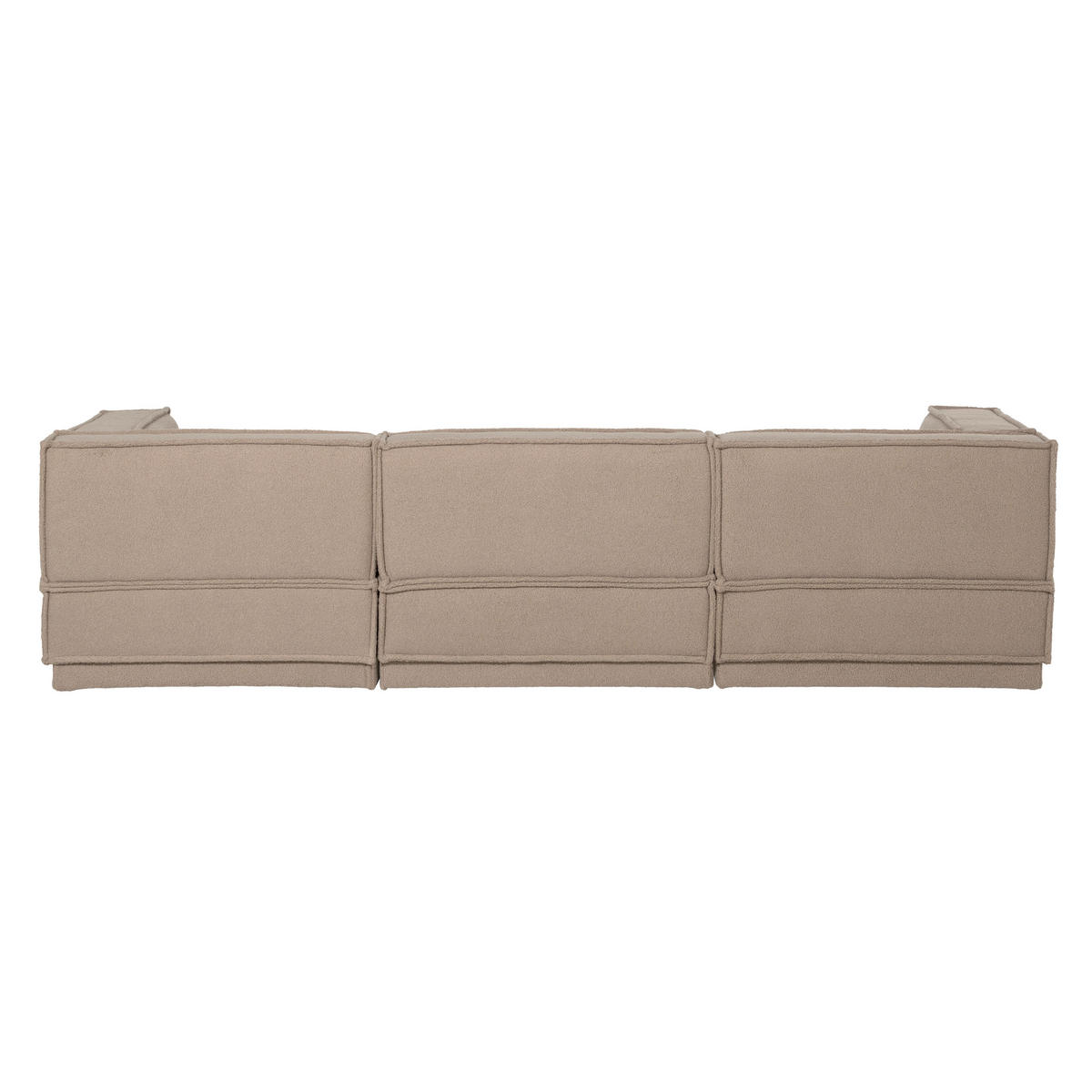 ECKSOFA Manu Taupe Teddystoff  - Taupe/Schwarz, MODERN, Kunststoff/Textil (286/160cm) - Livetastic