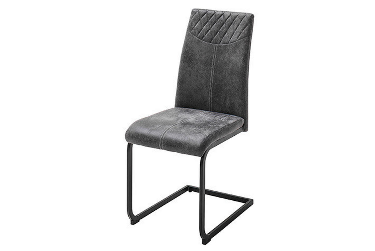 STOLICA  antracit  metal, tekstil      - antracit/krem, Moderno, metal/tekstil (42/95/59cm)