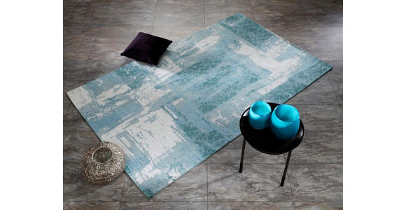 FLACHWEBETEPPICH 90/160 cm Diana Nora Türkis  - Türkis, Basics, Textil (90/160cm) - Novel