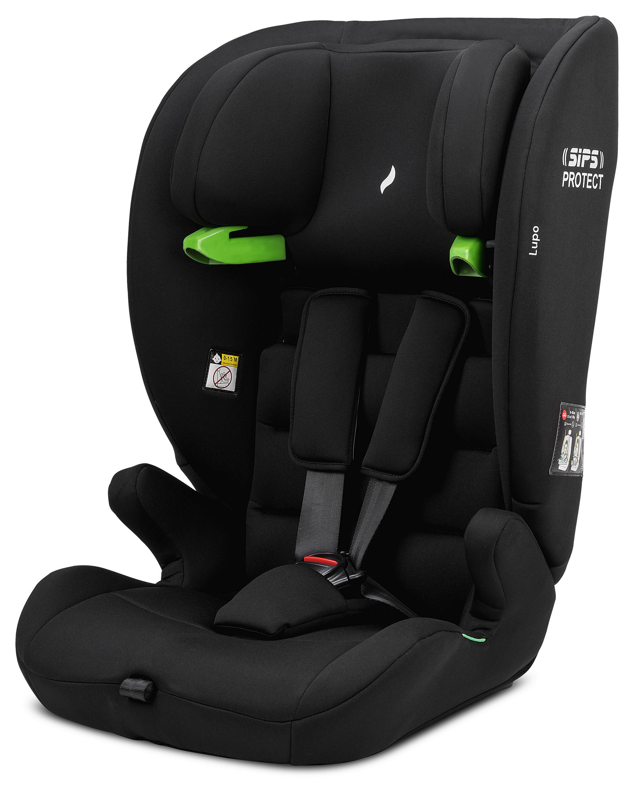 KINDERAUTOSITZ Lupo I-Size Black  - Schwarz, Basics, Kunststoff/Textil (44/62/48cm) - Osann