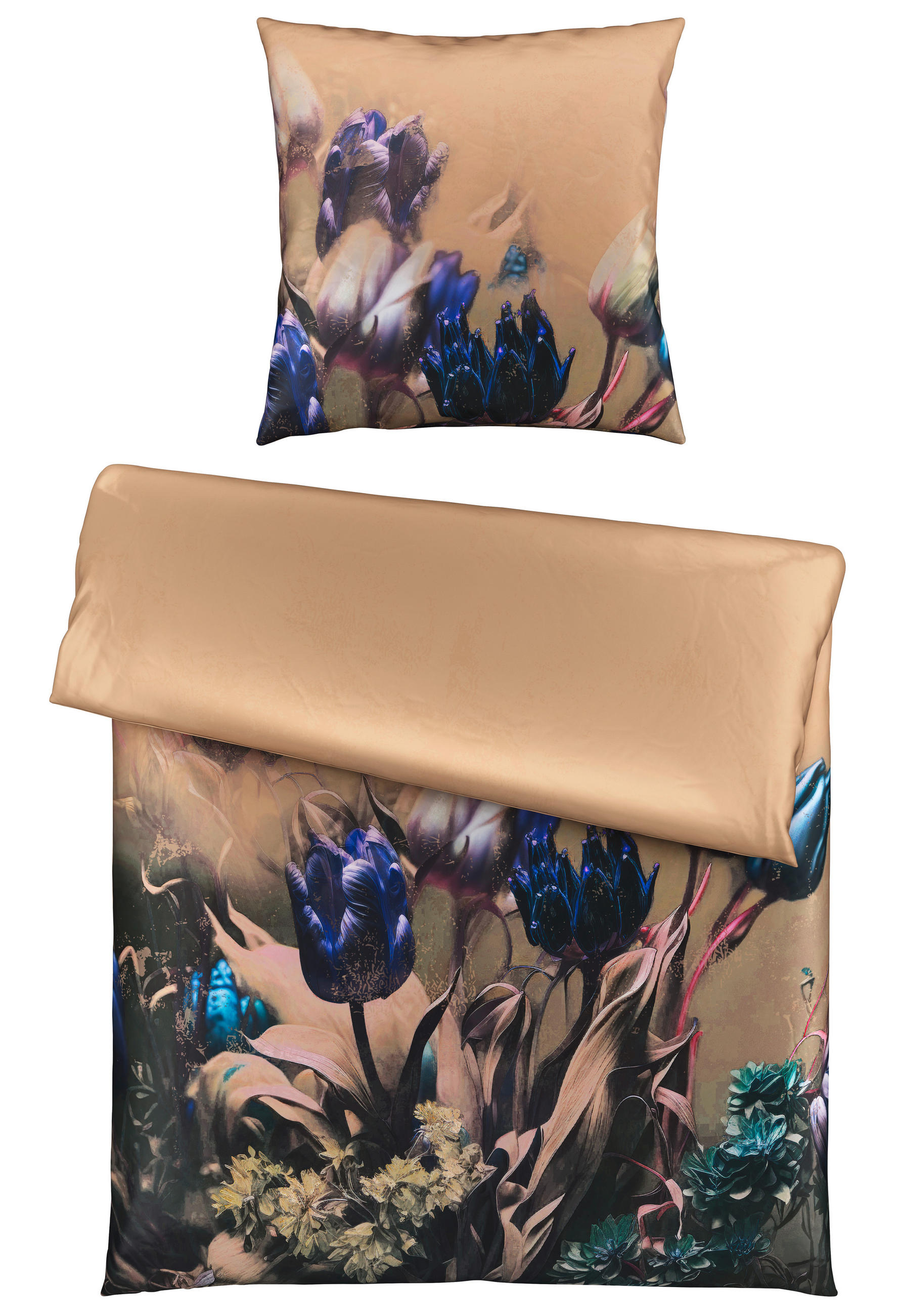 BETTWÄSCHE 135/200 cm Satin  - Braun, Textil (135/200cm) - Novel