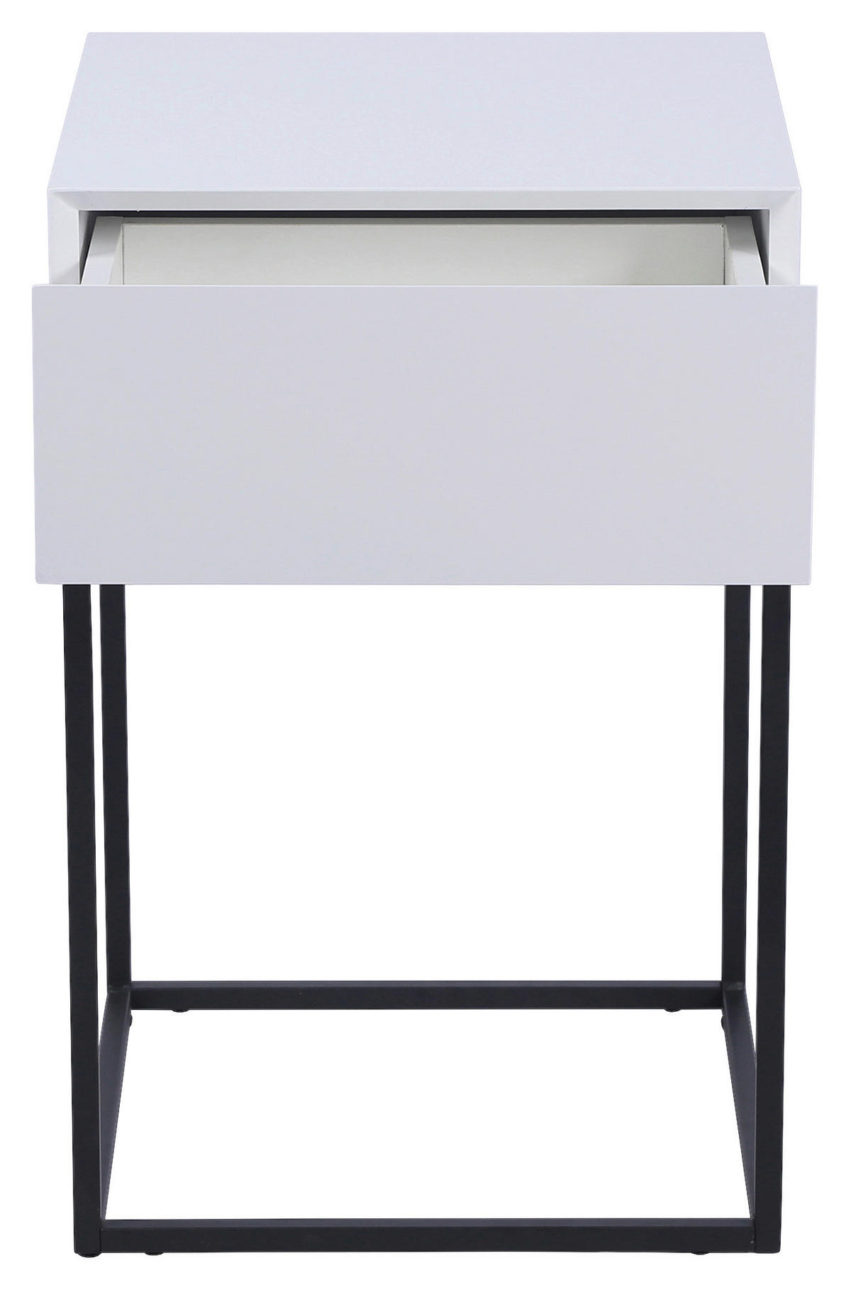 NACHTKÄSTCHEN 40/62/40 cm  in Schwarz, Weiß  - Schwarz/Weiß, Basics, Holzwerkstoff/Metall (40/62/40cm) - Xora