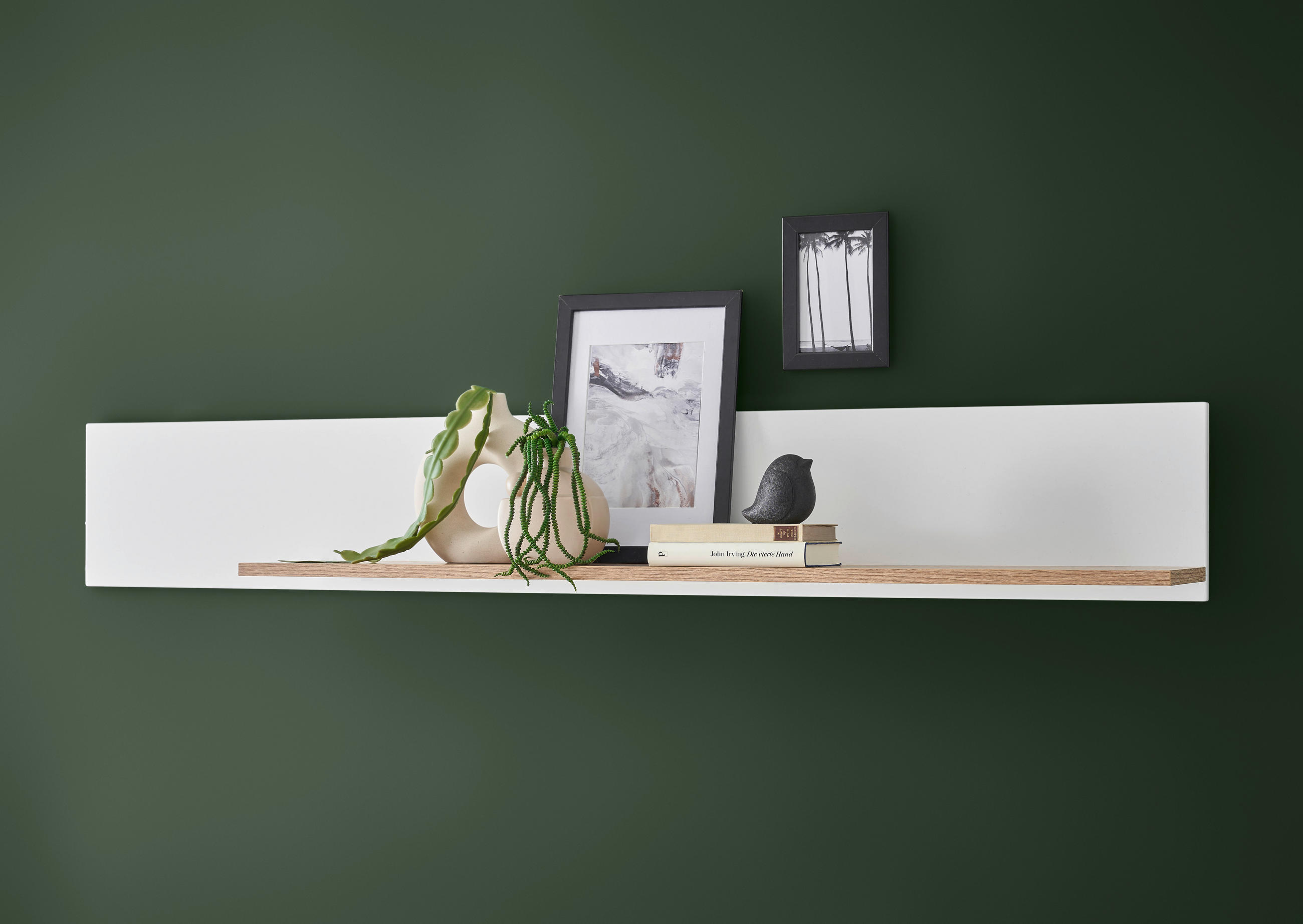 WANDBOARD Eichefarben, Weiß - Eichefarben/Weiß, Design, Holzwerkstoff (150/22/21cm) - MID.YOU