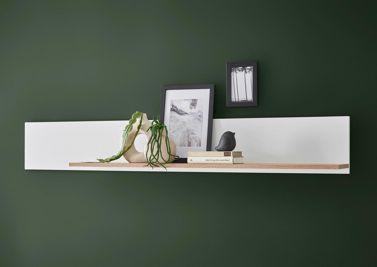 WANDBOARD Eichefarben, Weiß  - Eichefarben/Weiß, Design, Holzwerkstoff (150/22/21cm) - MID.YOU