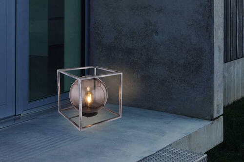 SOLARLEUCHTE 23/23/23 cm   - Schwarz/Grau, Design, Kunststoff/Metall (23/23/23cm) - Globo