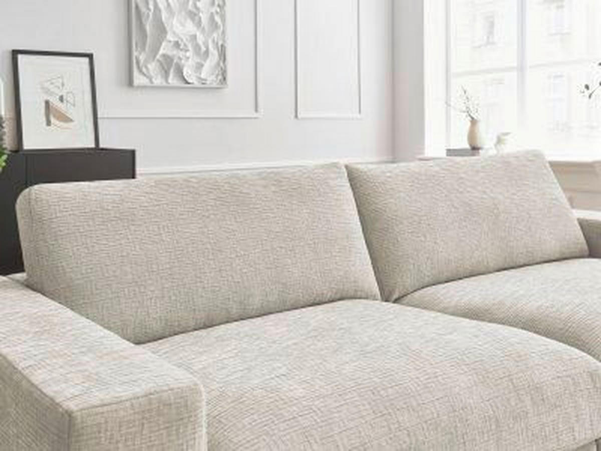 3-SITZER-SOFA LEONARD Struktur Beige  - Beige/Schwarz, MODERN, Kunststoff/Textil (234/109/77cm)