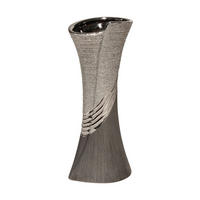 VASE  - Silberfarben/Grau, Basics, Keramik (9,5/12/30cm)