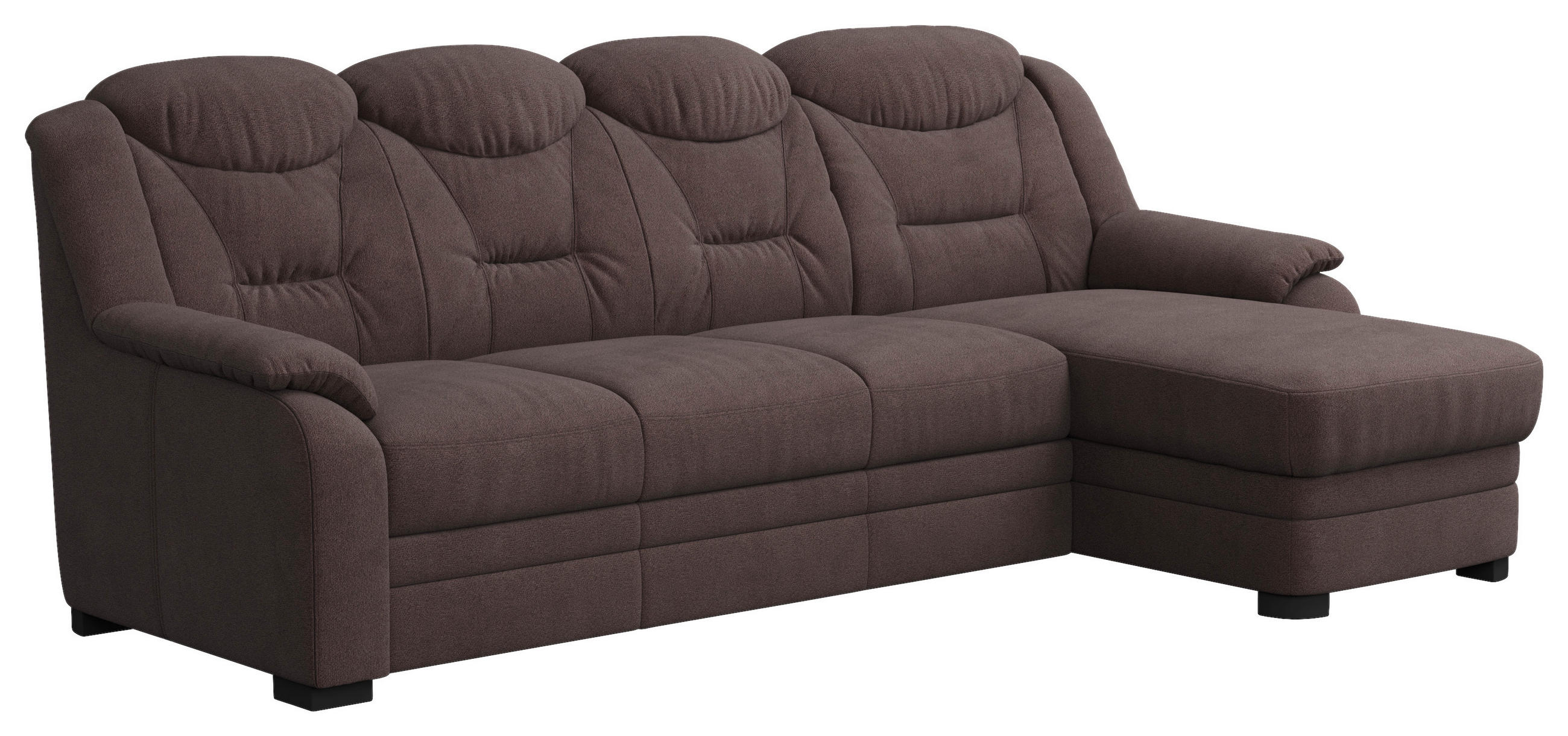 ECKSOFA in Chenille Braun  257/162 cm  - Schwarz/Braun, Basics, Kunststoff/Textil (257/162cm) - MID.YOU