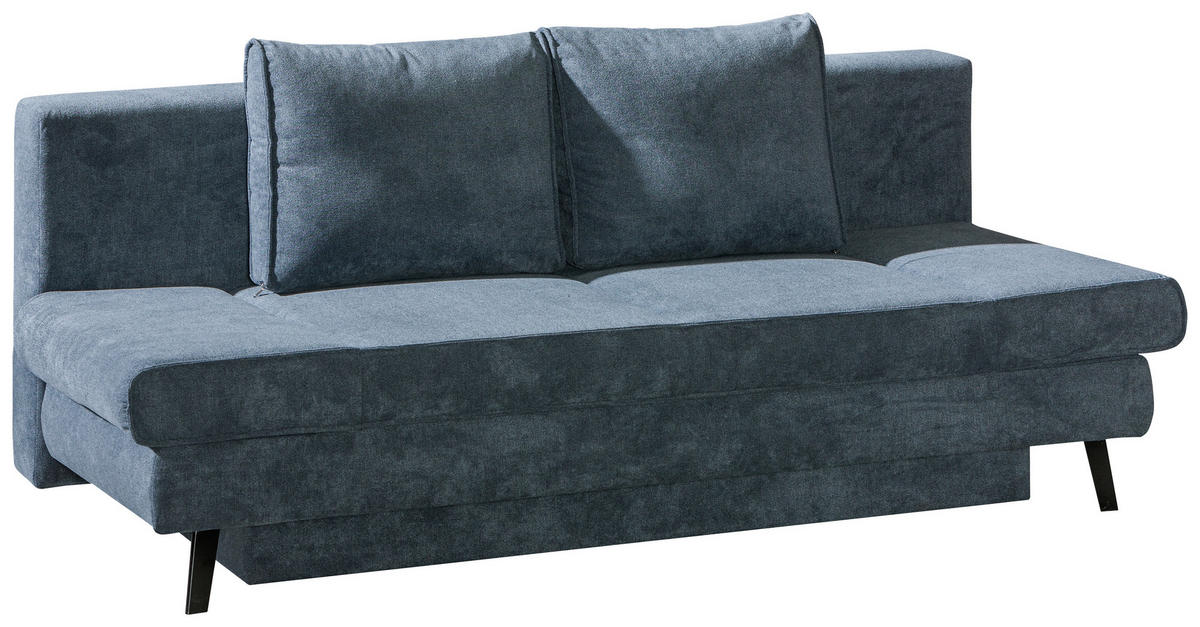 SCHLAFSOFA Sidney Grau  inkl. Rückenkissen, Bettkasten, Schlaffunktion, Rücken echt, Armteilverstellung  - Schwarz/Grau, Design, Textil/Metall (200/85/90cm) - Novel