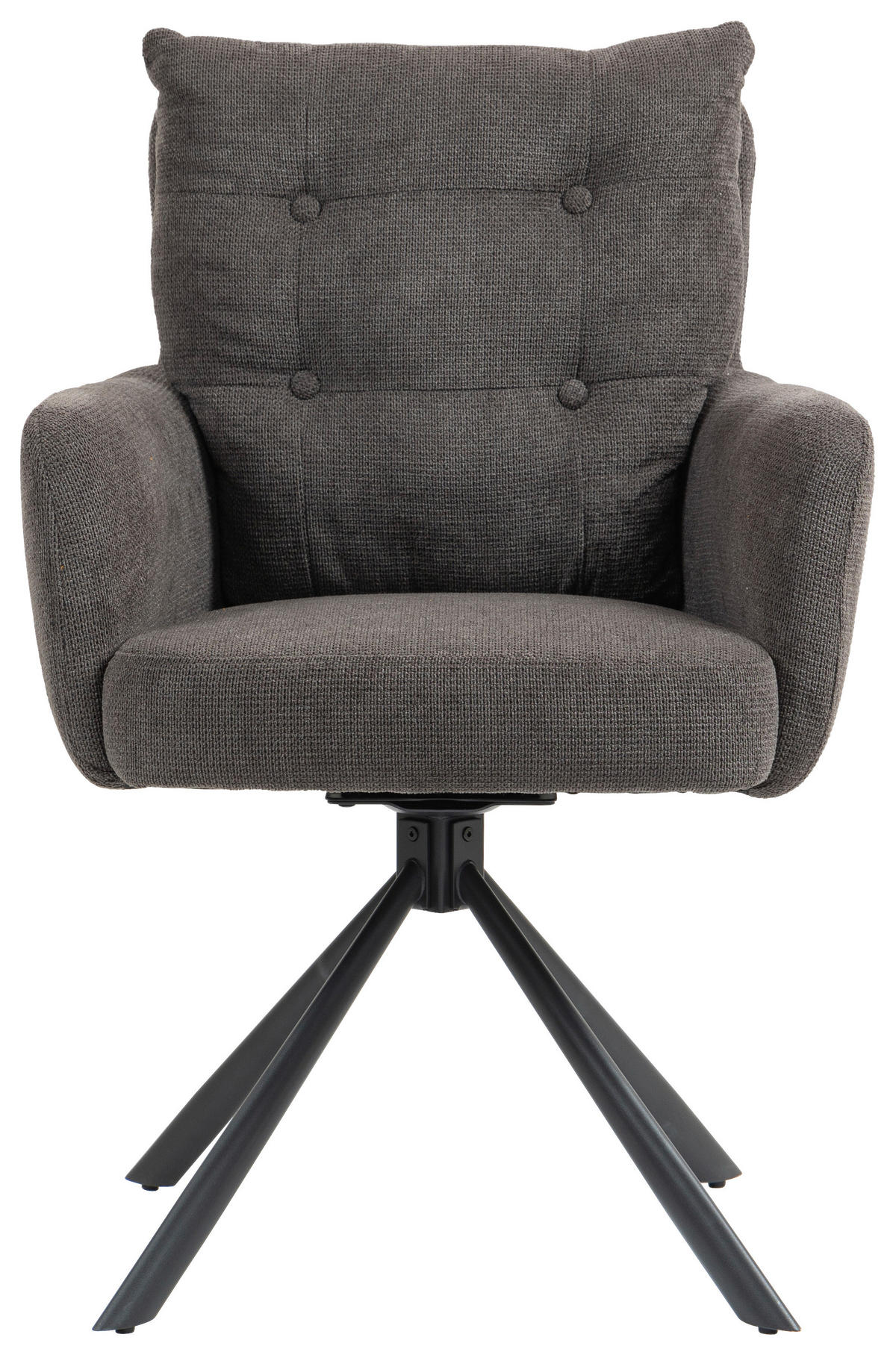 ARMLEHNSTUHL  in Eisen  - Dunkelgrau/Anthrazit, KONVENTIONELL, Textil/Metall (60/95/67cm) - MID.YOU