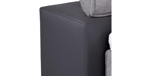 Boxspringbett mit Topper & Matratze H2 180x200cm Hampton - Anthrazit/Alufarben, KONVENTIONELL, Textil (180/200cm) - Luca Bessoni