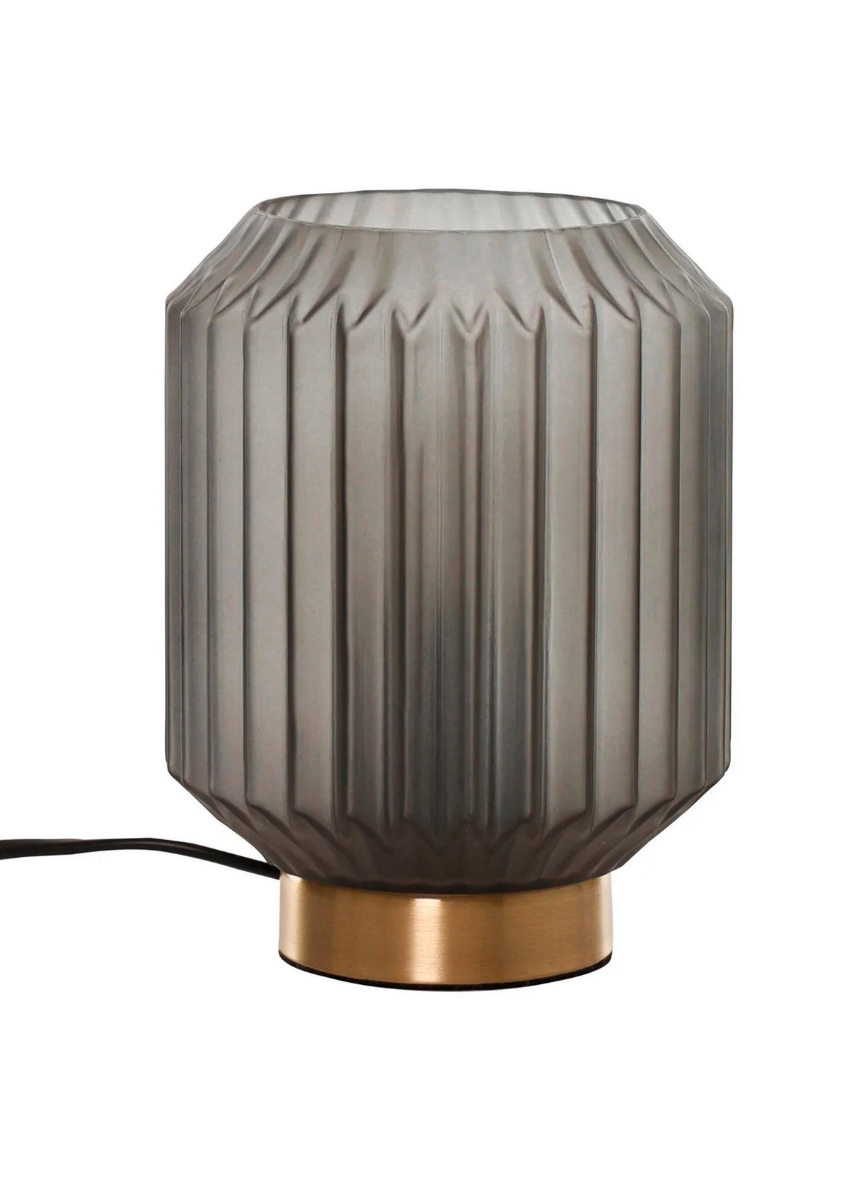 TISCHLEUCHTE Clancy 12,5/17/12,5 cm   - Braun/Grau, Design, Glas/Metall (12,5/17/12,5cm)