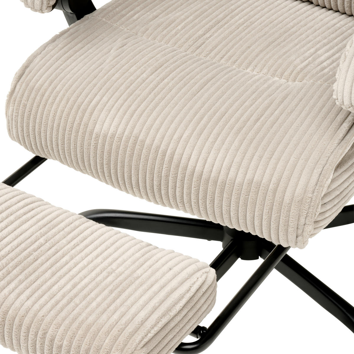 DREHSTUHL  in Cord Beige  - Beige/Schwarz, MODERN, Holz/Kunststoff (65/116/124/65cm) - MID.YOU