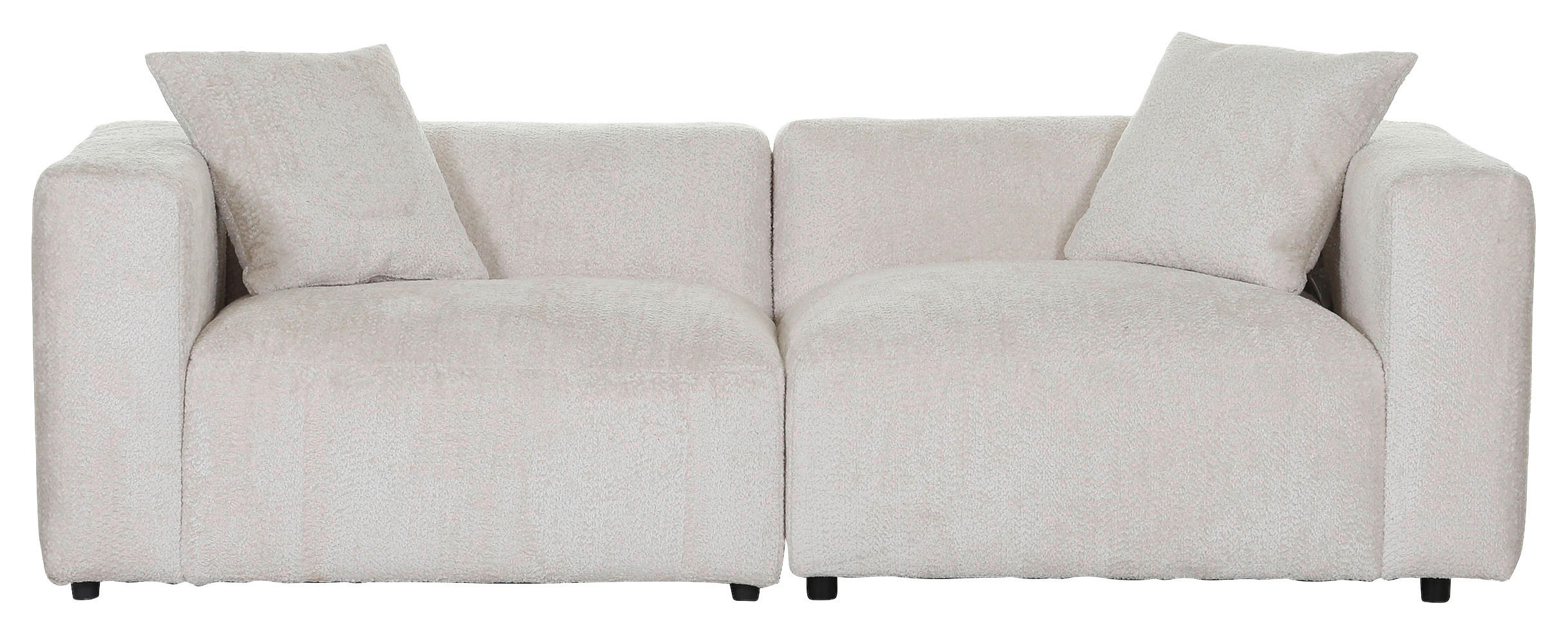 BIGSOFA in Chenille Creme  - Creme/Schwarz, MODERN, Kunststoff/Textil (228/66/111cm) - Carryhome