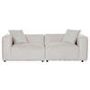 BIGSOFA in Chenille Creme  - Creme/Schwarz, Modern, Kunststoff/Textil (228/66/111cm) - Carryhome