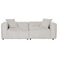 BIG SOFFA i chenille cremefärgad  - svart/cremefärgad, Modern, textil/plast (228/66/111cm) - Carryhome
