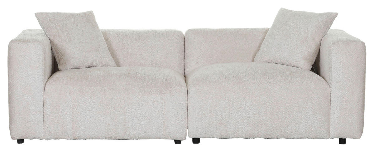 BIG SOFFA i chenille cremefärgad  - svart/cremefärgad, Modern, textil/plast (228/66/111cm) - Carryhome