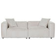 BIGSOFA Chenille Creme  - Creme/Schwarz, MODERN, Kunststoff/Textil (228/66/111cm) - Carryhome