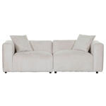 BIGSOFA in Chenille Creme  - Creme/Schwarz, MODERN, Kunststoff/Textil (228/66/111cm) - Carryhome