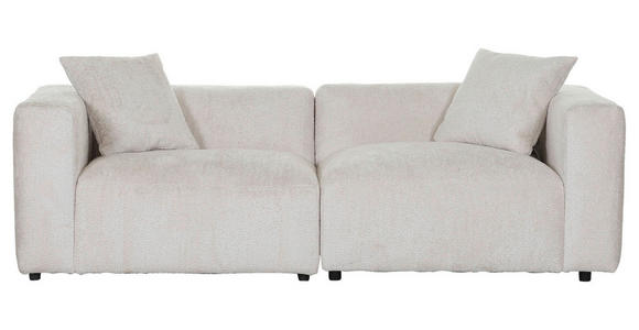 BIGSOFA Chenille Creme - Creme/Schwarz, MODERN, Kunststoff/Textil (228/66/111cm) - Carryhome