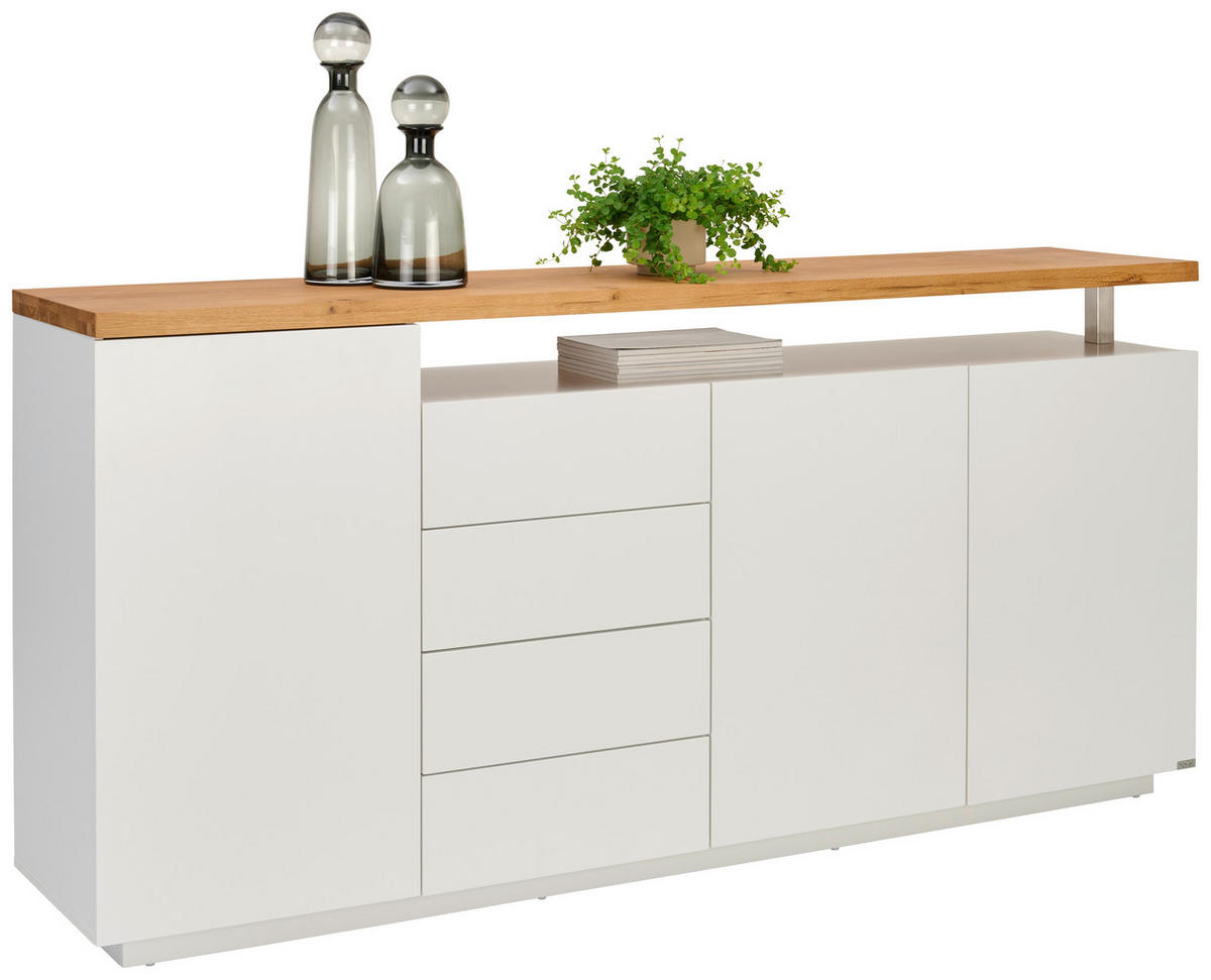 KOMODA S VRATIMA - boja hrasta/bela, Konvencionalno, drvo/pločasti materijal (196/92/41,5cm) - Novel