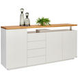 SIDEBOARD 196/92/41,5 cm  - Eichefarben/Weiß, KONVENTIONELL, Holz/Holzwerkstoff (196/92/41,5cm) - Novel