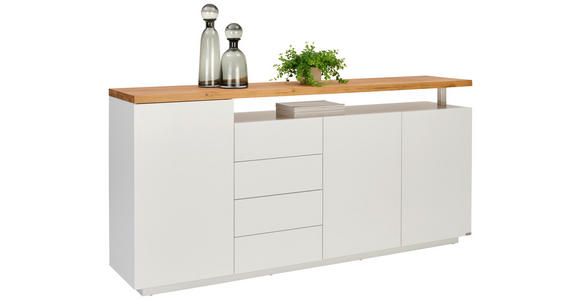 SIDEBOARD 196/92/41,5 cm  - Eichefarben/Weiß, KONVENTIONELL, Holz/Holzwerkstoff (196/92/41,5cm) - Novel