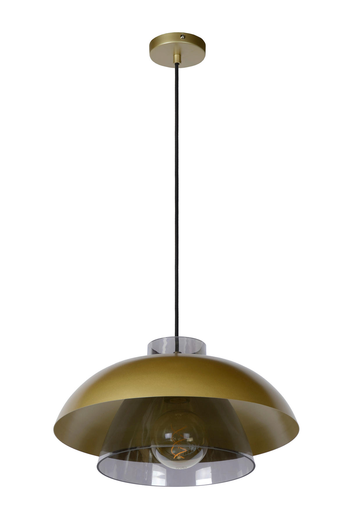 HÄNGELEUCHTE AVONMORE 40/40/148 cm   - Messingfarben, Basics, Glas (40/40/148cm) - Lucide