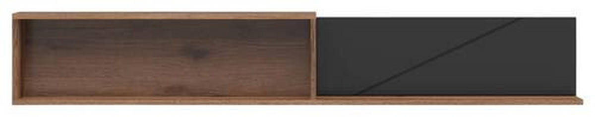 WANDBOARD Schwarz, Eichefarben  - Eichefarben/Schwarz, Design, Holzwerkstoff (156/25/22cm)