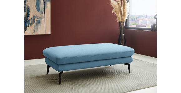 ECKSOFA  in Chenille, Flachgewebe Blau  284/180 cm  - Blau/Schwarz, Design, Textil/Metall (284/180cm) - Dieter Knoll