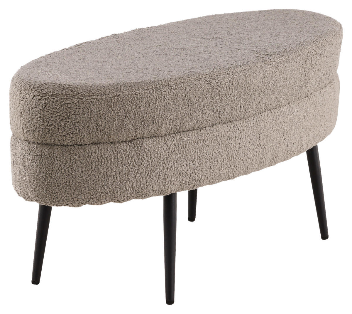 HOCKERBANK in Metall, Textil Greige  - Greige/Schwarz, Design, Textil/Metall (100/41/40cm) - Livetastic