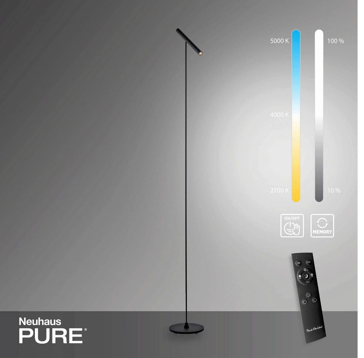 LED-STEHLEUCHTE 25/20,2/178 cm    - Design, Kunststoff/Metall (25/20,2/178cm) - Neuhaus PURE