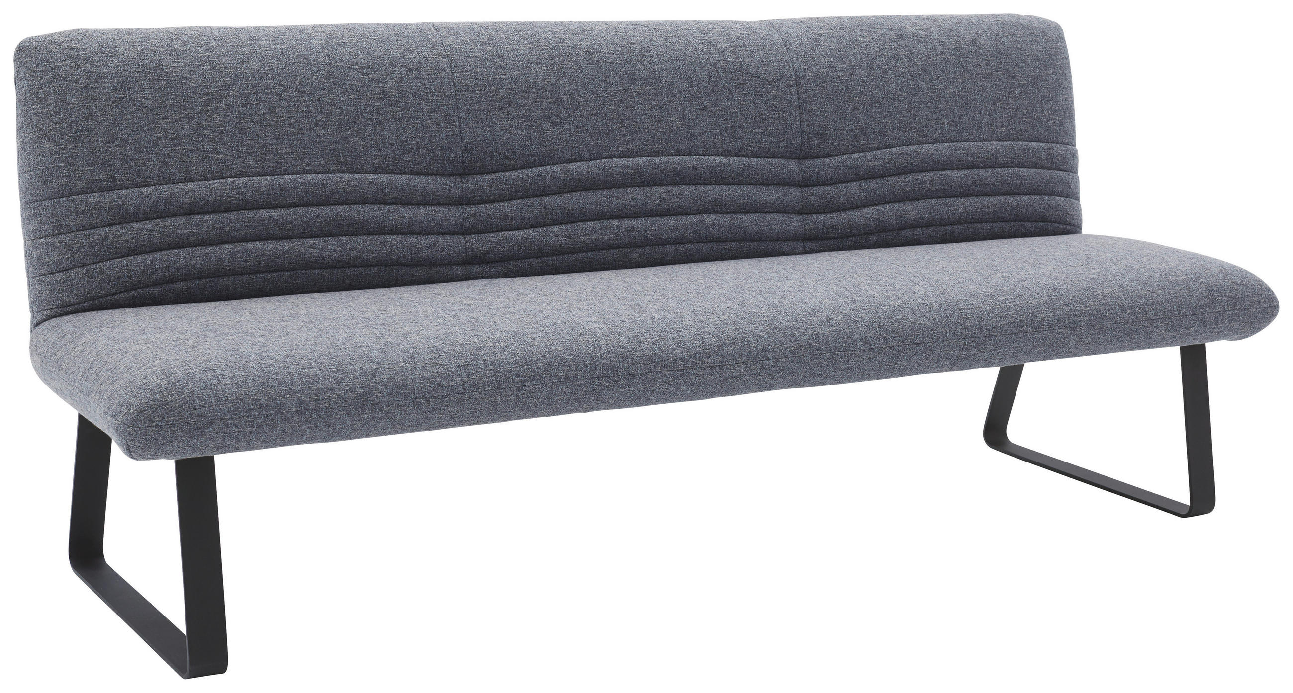 SITZBANK 221/90/70 cm Flachgewebe Dunkelblau  - Schwarz/Dunkelblau, Design, Textil/Metall (221/90/70cm) - Dieter Knoll