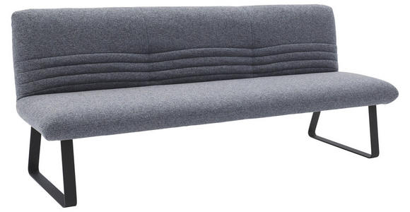 SITZBANK 221/90/70 cm Flachgewebe Dunkelblau  - Schwarz/Dunkelblau, Design, Textil/Metall (221/90/70cm) - Dieter Knoll