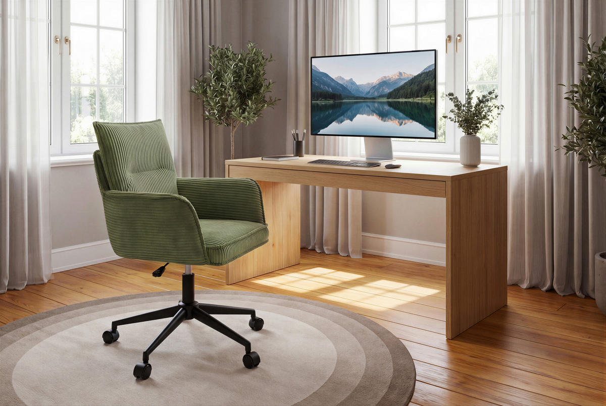 STOLICA OKRETNA  zelena, crna  metal, tekstil  - zelena/crna, Moderno, metal/tekstil (58,5/88/95/63cm) - Livetastic