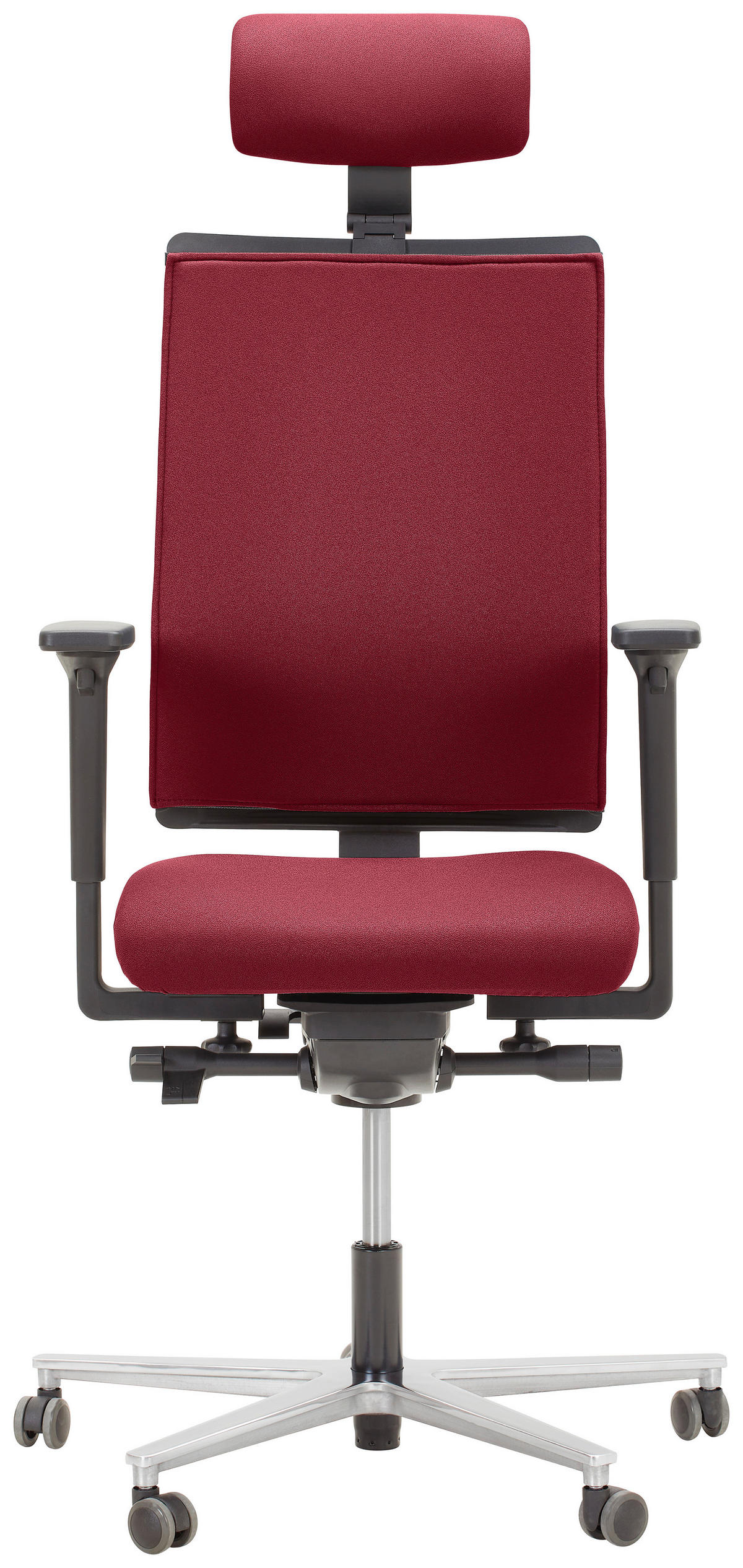 DREHSTUHL Schwarz, Alufarben, Bordeaux  - Bordeaux/Schwarz, KONVENTIONELL, Kunststoff/Textil (63/105/46cm) - Dieter Knoll