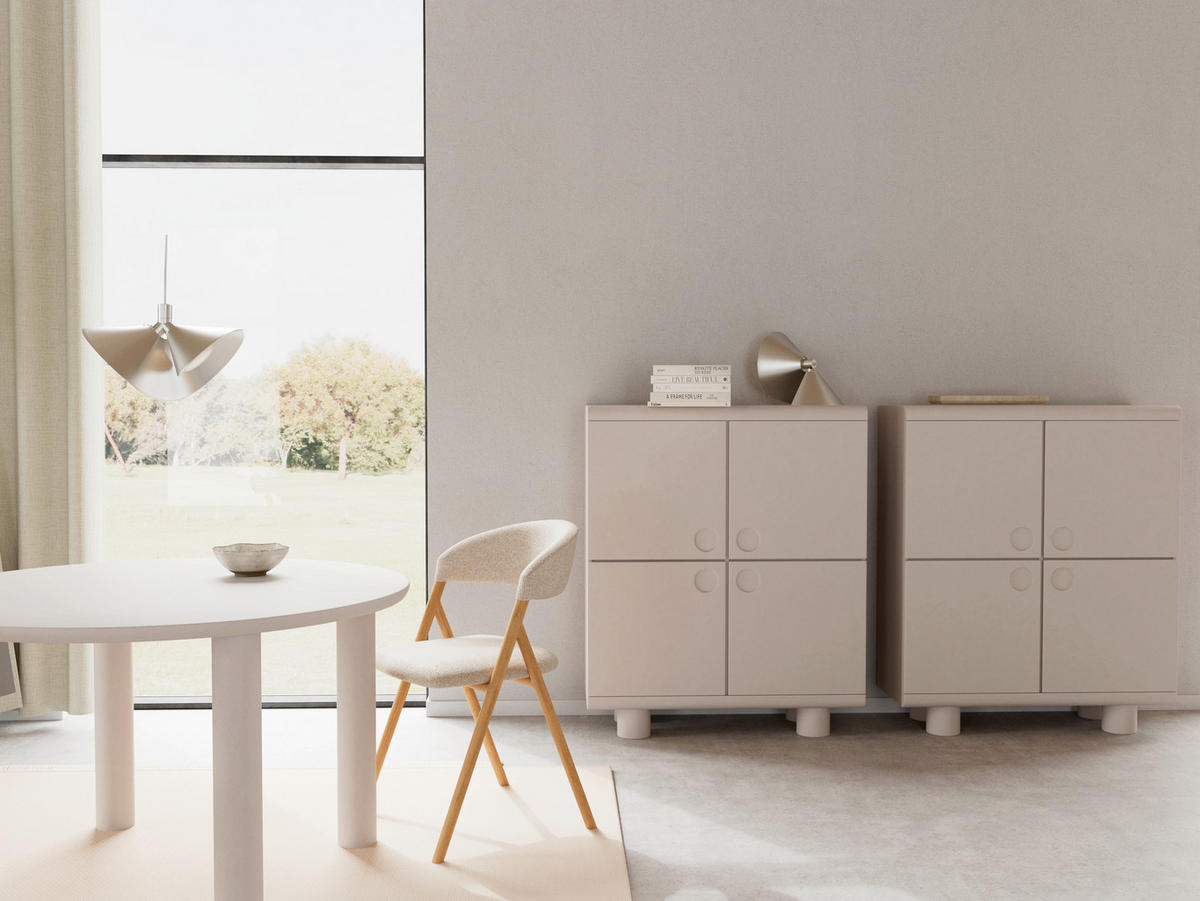 MULTISKÅP 100/120/40 cm 4-dörrar - grå, Design, trämaterial (100/120/40cm) - MID.YOU