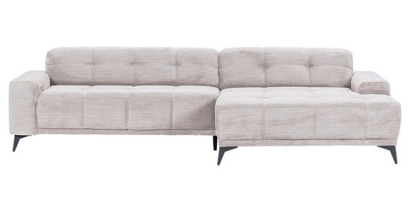 ECKSOFA in Cord Naturfarben  295/165 cm  - Schwarz/Naturfarben, KONVENTIONELL, Textil/Metall (295/165cm) - Carryhome