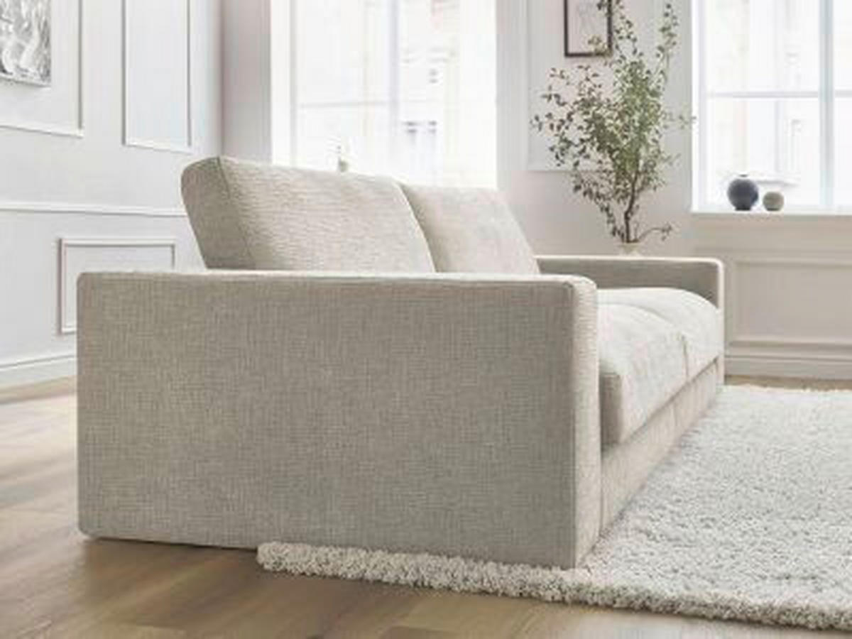 3-SITZER-SOFA LEONARD Struktur Beige  - Beige/Schwarz, MODERN, Kunststoff/Textil (234/109/77cm)