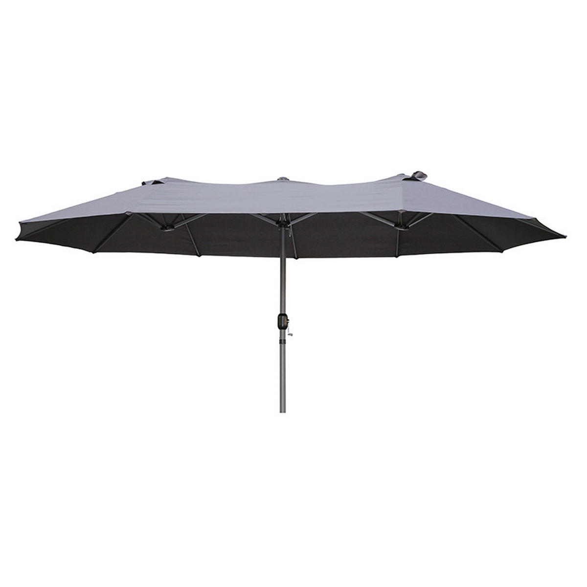 SONNENSCHIRM   - Anthrazit/Grau, Basics, Kunststoff/Metall (265/250/450cm) - Gardenson