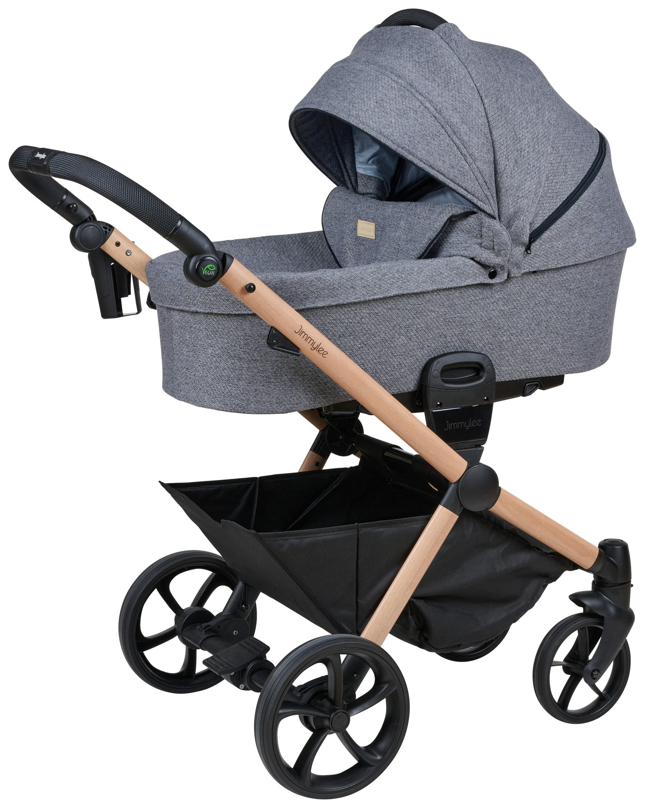 KINDERWAGENSET Beauty Plus Vegie  - Naturfarben/Grau, Trend, Textil/Metall (111/60/108cm) - Jimmylee