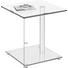 BEISTELLTISCH quadratisch Alufarben, Klar - Klar/Alufarben, Design, Glas/Metall (45/50/45cm)